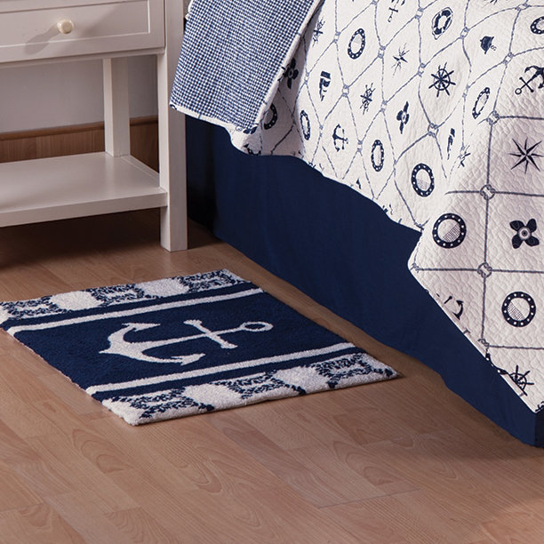 Breakwater Bay Norwich Anchor Parfait Blue Area Rug Wayfair